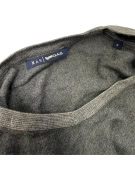 MANI GAS Crew Neck Sweater M | Fine Knit | Two-Tone Grey